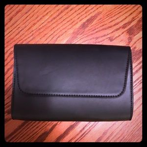 Black vegan leather clutch NEVER WORN